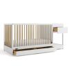 imageGraco Teddi 5in1 Convertible Crib with Drawer Pebble Gray with White  GREENGUARD Gold Certified Crib with Drawer Combo FullSize Nursery Storage Drawer Converts to Toddler BedWhiteDriftwood