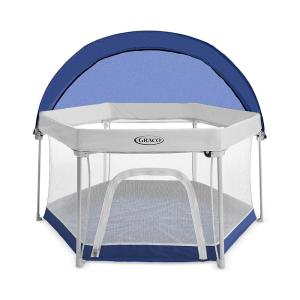 imageGraco Pack n Play LiteTraveler LX Playard Outdoor and Indoor Playspace with Compact Fold UV CanopyBrixton