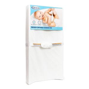 imageGraco Premium Contoured Changing Pad  GREENGUARD Gold Certified WaterResistant UltraSoft Buckle Cover Contoured Baby Changing Pad Fits Most StandardSize Changing Toppers NonSkid BottomChanging Pad