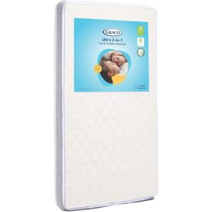 imageGraco Ultra 2in1 Premium Dual Sided Crib ampamp Toddler Mattress  GREENGUARD Gold CertiPURUS Certified Foam Machine Washable Cover with 100 Waterproof Surface Fits Standard Baby Crib ampamp Toddler BedsUltra