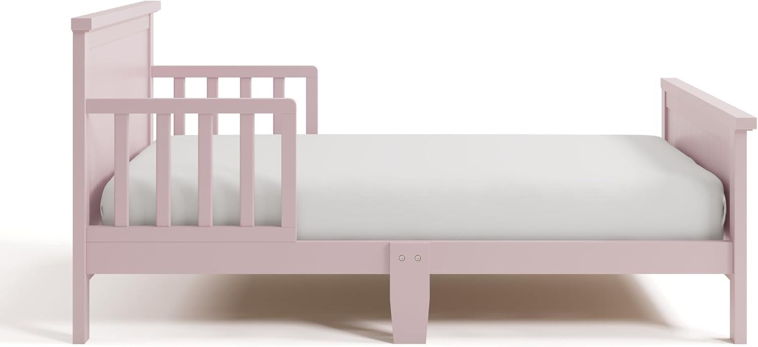 imageGraco Bailey Toddler Bed Pebble Gray  GREENGUARD Gold Certified Fits Standard FullSize Crib ampamp Toddler Mattress Toddler Safety Guardrails Included Complete Design with Solid Headboard FootboardBlush