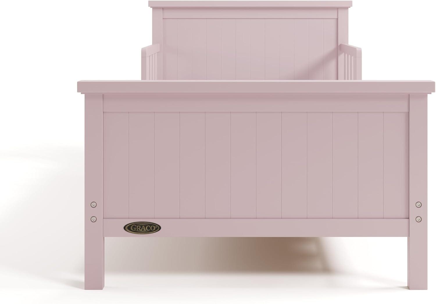 imageGraco Bailey Toddler Bed Pebble Gray  GREENGUARD Gold Certified Fits Standard FullSize Crib ampamp Toddler Mattress Toddler Safety Guardrails Included Complete Design with Solid Headboard FootboardBlush