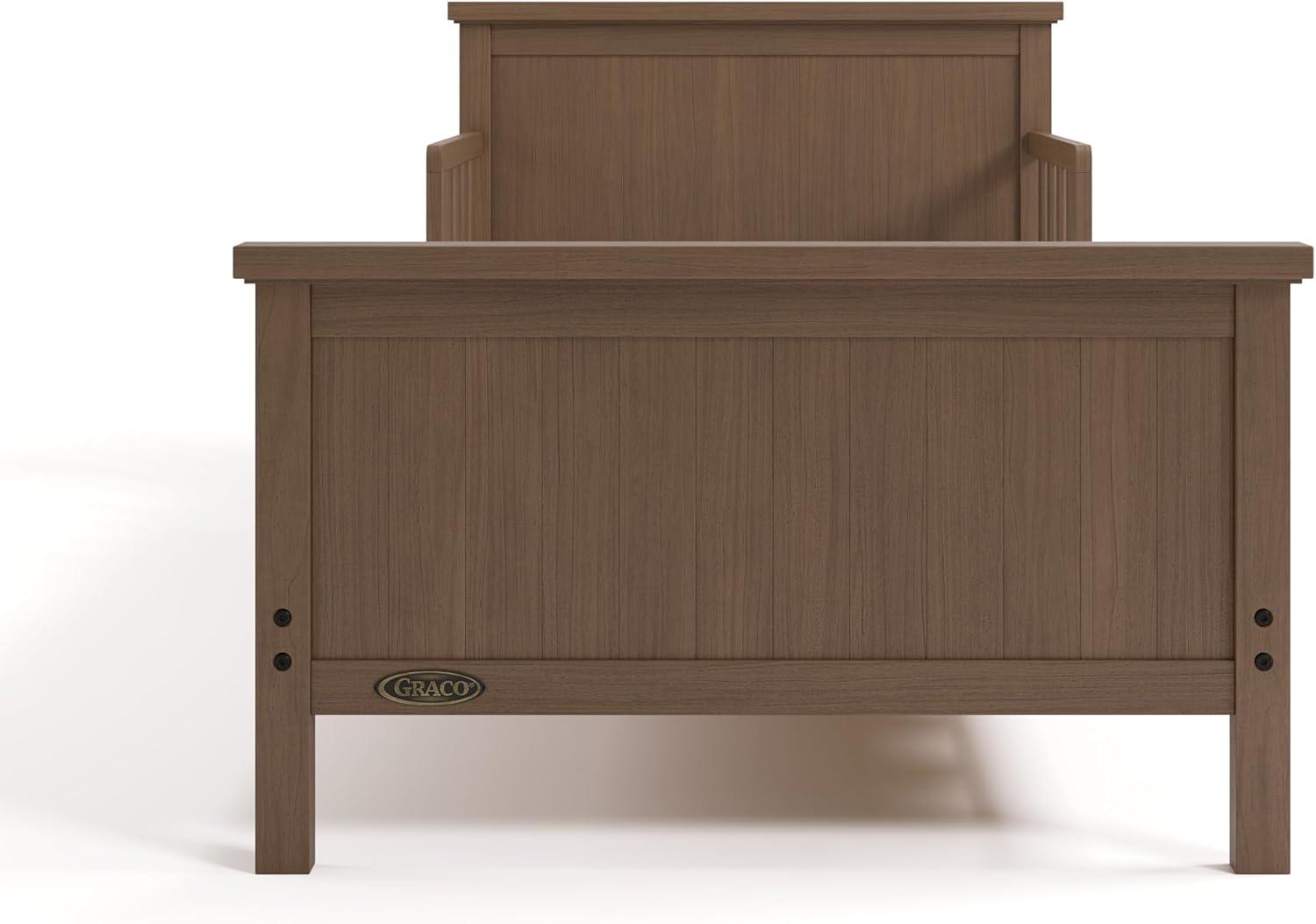 imageGraco Bailey Toddler Bed Pebble Gray  GREENGUARD Gold Certified Fits Standard FullSize Crib ampamp Toddler Mattress Toddler Safety Guardrails Included Complete Design with Solid Headboard FootboardHazelnut