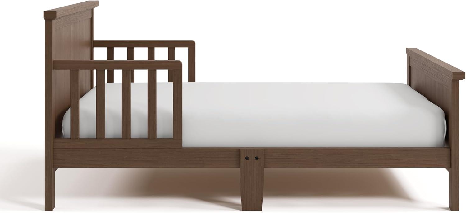 imageGraco Bailey Toddler Bed Pebble Gray  GREENGUARD Gold Certified Fits Standard FullSize Crib ampamp Toddler Mattress Toddler Safety Guardrails Included Complete Design with Solid Headboard FootboardHazelnut