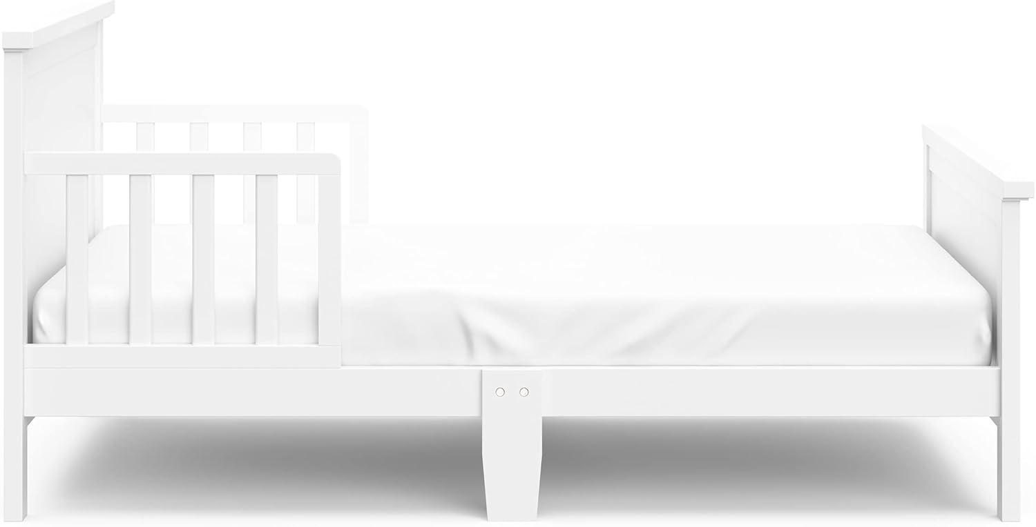 imageGraco Bailey Toddler Bed Pebble Gray  GREENGUARD Gold Certified Fits Standard FullSize Crib ampamp Toddler Mattress Toddler Safety Guardrails Included Complete Design with Solid Headboard FootboardWhite