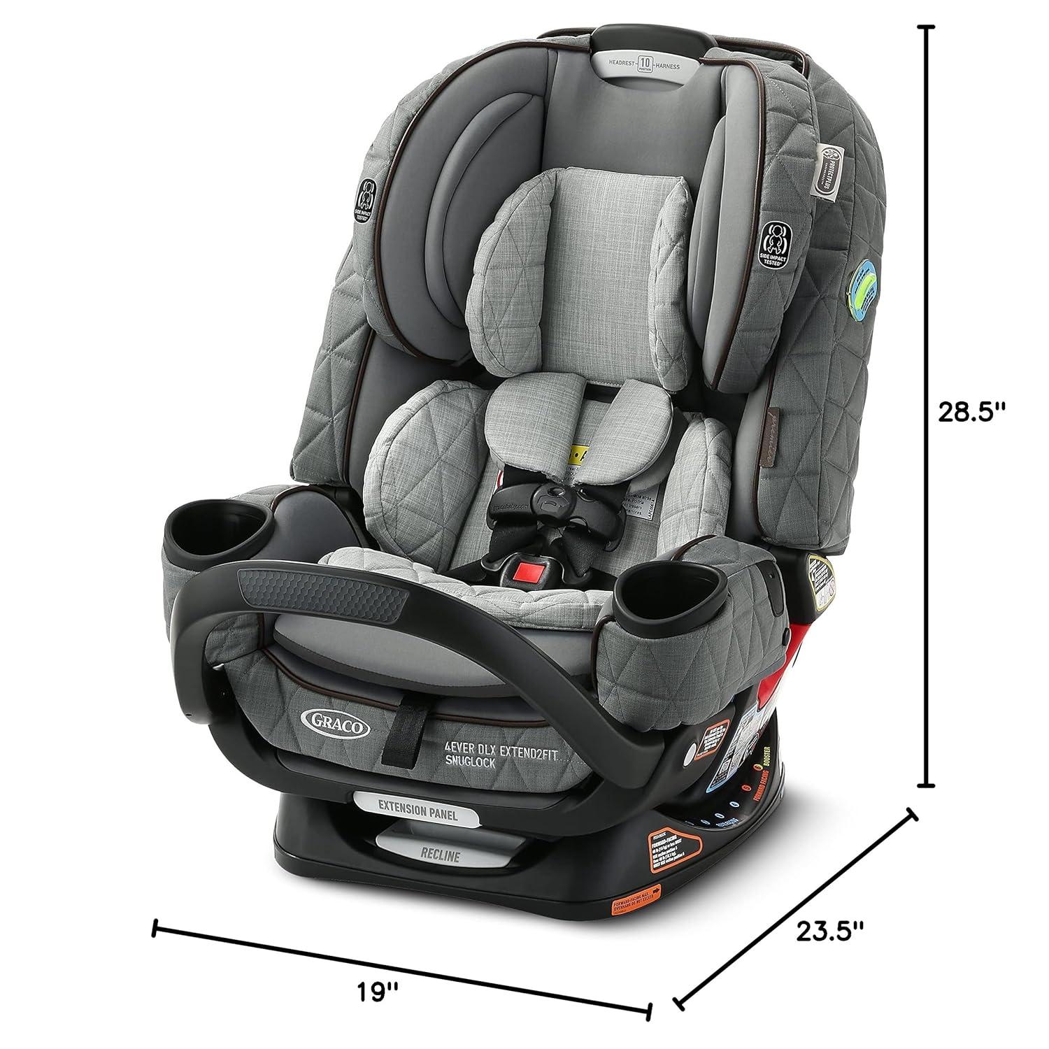 imageGraco Premier 4Ever DLX Extend2Fit SnugLock 4in1 Car Seat Featuring AntiRebound Bar