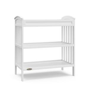 imageGraco Benton Changing Table with Bonus WaterResistant Changing Pad White  GREENGUARD Gold Certified Includes Diaper Change Pad with Safety Strap 2 Open Storage Shelves for OrganizingWhite