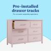 imageGraco Classic 6Drawer Dresser Hazelnut  GREENGUARD Gold Certified Premium Wood Double Dresser for Bedroom Classic Design with Interlocking Drawer System ampamp PreInstalled TracksBlush