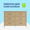 imageGraco Classic 6Drawer Dresser Hazelnut  GREENGUARD Gold Certified Premium Wood Double Dresser for Bedroom Classic Design with Interlocking Drawer System ampamp PreInstalled TracksDriftwood