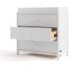 imageGraco Olivia 3 Drawer Changing Table Dresser Driftwood  GREENGUARD Gold Certified Baby Dresser with Changing Table Top Includes Interlocking Drawer SystemWhite