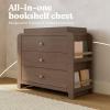 imageGraco ReadwithMe 3 Drawer Chest with Bookshelves and Removable Changing Topper White with Driftwood  GREENGUARD Gold Certified Nursery ampamp Kids Bedroom Wood Chest with Spacious StorageHazelnut With Driftwood