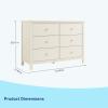 imageGraco Sasha 6 Drawer Dresser White  GREENGUARD Gold Certified Wood Storage for Nursery or Kids Room Safe Interlocking Drawer System ampamp Easy Assembly with PreInstalled TracksFrosted Oat