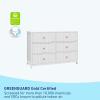 imageGraco Teddi 6 Drawer Double Dresser Olive  GREENGUARD Gold Certified Interlocking Drawer System PreInstalled Drawer Tracks Includes Two Sets of Knobs for PersonalizationWhite