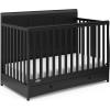 imageGraco Asheville 5in1 Convertible Crib with Drawer White  GREENGUARD Gold Certified Crib with Drawer Combo FullSize Nursery Storage Drawer Converts to Toddler Bed Daybed and FullSize BedBlack