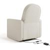 imageGraco Olivia SmallSpaces Premium Nursery Power Recliner Swivel Glider Ivory Boucle  Smaller Profile for Smaller Rooms Upholstered Power Recliner Chair USB Charging Port Durable Metal BaseDune Basketweave