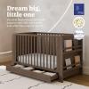 imageGraco ReadwithMe 4in1 Convertible Crib with Drawer Olive with Driftwood  GREENGUARD Gold Certified Converts to Toddler Bed Daybed and Functional BookshelvesHazelnut