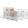 imageGraco Sasha 5in1 Convertible Crib with Drawer Frosted Oat  GREENGUARD Gold Certified Wood Crib Converts to Toddler Bed Daybed FullSize Bed Stylish Classic DesignWhite