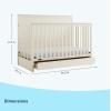 imageGraco Sasha 5in1 Convertible Crib with Drawer Frosted Oat  GREENGUARD Gold Certified Wood Crib Converts to Toddler Bed Daybed FullSize Bed Stylish Classic DesignFroasted Oat