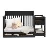 imageGraco Shiloh 5in1 Convertible Crib ampamp Changer with Drawer Driftwood  GREENGUARD Gold Certified Baby Crib Crafted from Wood Converts to Toddler Bed Daybed and FullSize BedBlack