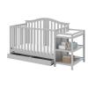 imageGraco Solano 4in1 Convertible Crib with Drawer Pebble Gray  GREENGUARD Gold Certified Includes FullSize Nursery Storage DrawerPebble Gray