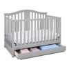 imageGraco Solano 4in1 Convertible Crib with Drawer Pebble Gray  GREENGUARD Gold Certified Includes FullSize Nursery Storage DrawerPebble Gray