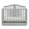 imageGraco Solano 4in1 Convertible Crib with Drawer Pebble Gray  GREENGUARD Gold Certified Includes FullSize Nursery Storage DrawerPebble Gray