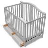 imageGraco Solano 4in1 Convertible Crib with Drawer Pebble Gray  GREENGUARD Gold Certified Includes FullSize Nursery Storage DrawerPebble Gray