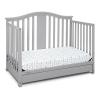 imageGraco Solano 4in1 Convertible Crib with Drawer Pebble Gray  GREENGUARD Gold Certified Includes FullSize Nursery Storage DrawerPebble Gray