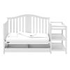 imageGraco Solano 4in1 Convertible Crib with Drawer Pebble Gray  GREENGUARD Gold Certified Includes FullSize Nursery Storage DrawerWhite