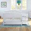 imageGraco Solano 4in1 Convertible Crib with Drawer Pebble Gray  GREENGUARD Gold Certified Includes FullSize Nursery Storage DrawerWhite