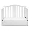 imageGraco Solano 4in1 Convertible Crib with Drawer Pebble Gray  GREENGUARD Gold Certified Includes FullSize Nursery Storage DrawerWhite