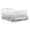 imageGraco Solano 4in1 Convertible Crib with Drawer Pebble Gray  GREENGUARD Gold Certified Includes FullSize Nursery Storage DrawerWhite