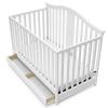 imageGraco Solano 4in1 Convertible Crib with Drawer Pebble Gray  GREENGUARD Gold Certified Includes FullSize Nursery Storage DrawerWhite