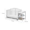 imageGraco Solano 4in1 Convertible Crib with Drawer Pebble Gray  GREENGUARD Gold Certified Includes FullSize Nursery Storage DrawerWhite