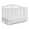 imageGraco Solano 4in1 Convertible Crib with Drawer Pebble Gray  GREENGUARD Gold Certified Includes FullSize Nursery Storage DrawerWhite