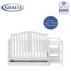 imageGraco Solano 4in1 Convertible Crib with Drawer Pebble Gray  GREENGUARD Gold Certified Includes FullSize Nursery Storage DrawerWhite