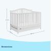 imageGraco Solano 4in1 Convertible Crib with Drawer Pebble Gray  GREENGUARD Gold Certified Includes FullSize Nursery Storage DrawerWhite