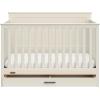 imageGraco Tristan 5in1 Convertible Crib with Drawer Frosted Oat  GREENGUARD Gold Certified Fits Standard Crib Mattress Premium Handle Converts to Toddler Bed Daybed and FullSize BedFrosted Oat