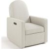 imageGraco Olivia SmallSpaces Premium Nursery Power Recliner Swivel Glider Ivory Boucle  Smaller Profile for Smaller Rooms Upholstered Power Recliner Chair USB Charging Port Durable Metal BaseDune Basketweave