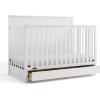 imageGraco Sasha 5in1 Convertible Crib with Drawer Frosted Oat  GREENGUARD Gold Certified Wood Crib Converts to Toddler Bed Daybed FullSize Bed Stylish Classic DesignWhite