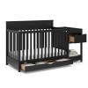 imageGraco Shiloh 5in1 Convertible Crib ampamp Changer with Drawer Driftwood  GREENGUARD Gold Certified Baby Crib Crafted from Wood Converts to Toddler Bed Daybed and FullSize BedBlack