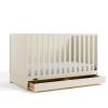 imageGraco Theo 3in1 Convertible Baby Crib White  GREENGUARD Gold Certified Converts to Toddler Bed ampamp Daybed Fits Standard FullSize Baby Crib Mattress 4 Adjustable Mattress HeightsFrosted Oat