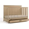 imageGraco Tristan 5in1 Convertible Crib with Drawer Frosted Oat  GREENGUARD Gold Certified Fits Standard Crib Mattress Premium Handle Converts to Toddler Bed Daybed and FullSize BedDriftwood