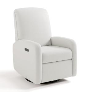 imageGraco Bellwood Power Recliner Swivel Glider Ivory Basketweave  Electronic Power Recliner for Nursery Includes DualUSB Charging Port for USBA ampamp USBC Glider Rocking Chair with Full ReclineIvory