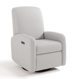 imageGraco Bellwood Power Recliner Swivel Glider Ivory Basketweave  Electronic Power Recliner for Nursery Includes DualUSB Charging Port for USBA ampamp USBC Glider Rocking Chair with Full ReclineSteel