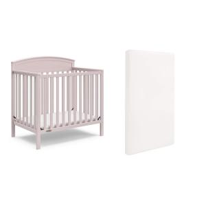 imageGraco Benton 4in1 Convertible Mini Crib with Bonus Crib Mattress White  GREENGUARD Gold Certified 275Inch Mattress Included Baby Crib Converts to Twin Bed Ideal for Small SpacesBlush