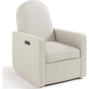 imageGraco Olivia SmallSpaces Premium Nursery Power Recliner Swivel Glider Ivory Boucle  Smaller Profile for Smaller Rooms Upholstered Power Recliner Chair USB Charging Port Durable Metal BaseDune Basketweave