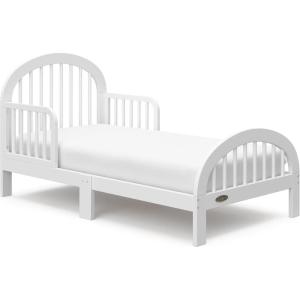 imageGraco Olivia Toddler Bed Driftwood  GREENGUARD Gold Certified Includes Toddler Safety Guardrails Fits Standard Crib ampamp Toddler Mattress Stylish Arched DesignWhite
