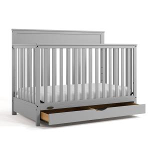 imageGraco Shiloh 5in1 Convertible Crib ampamp Changer with Drawer Driftwood  GREENGUARD Gold Certified Baby Crib Crafted from Wood Converts to Toddler Bed Daybed and FullSize BedPebble Gray