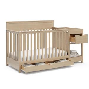 imageGraco Shiloh 5in1 Convertible Crib ampamp Changer with Drawer Driftwood  GREENGUARD Gold Certified Baby Crib Crafted from Wood Converts to Toddler Bed Daybed and FullSize BedDriftwood